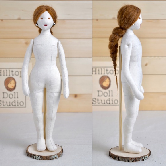 Fabric Doll "Clara" Handcrafted Textile Cloth Heirloom Primitive Doll - Picture 6 of 14